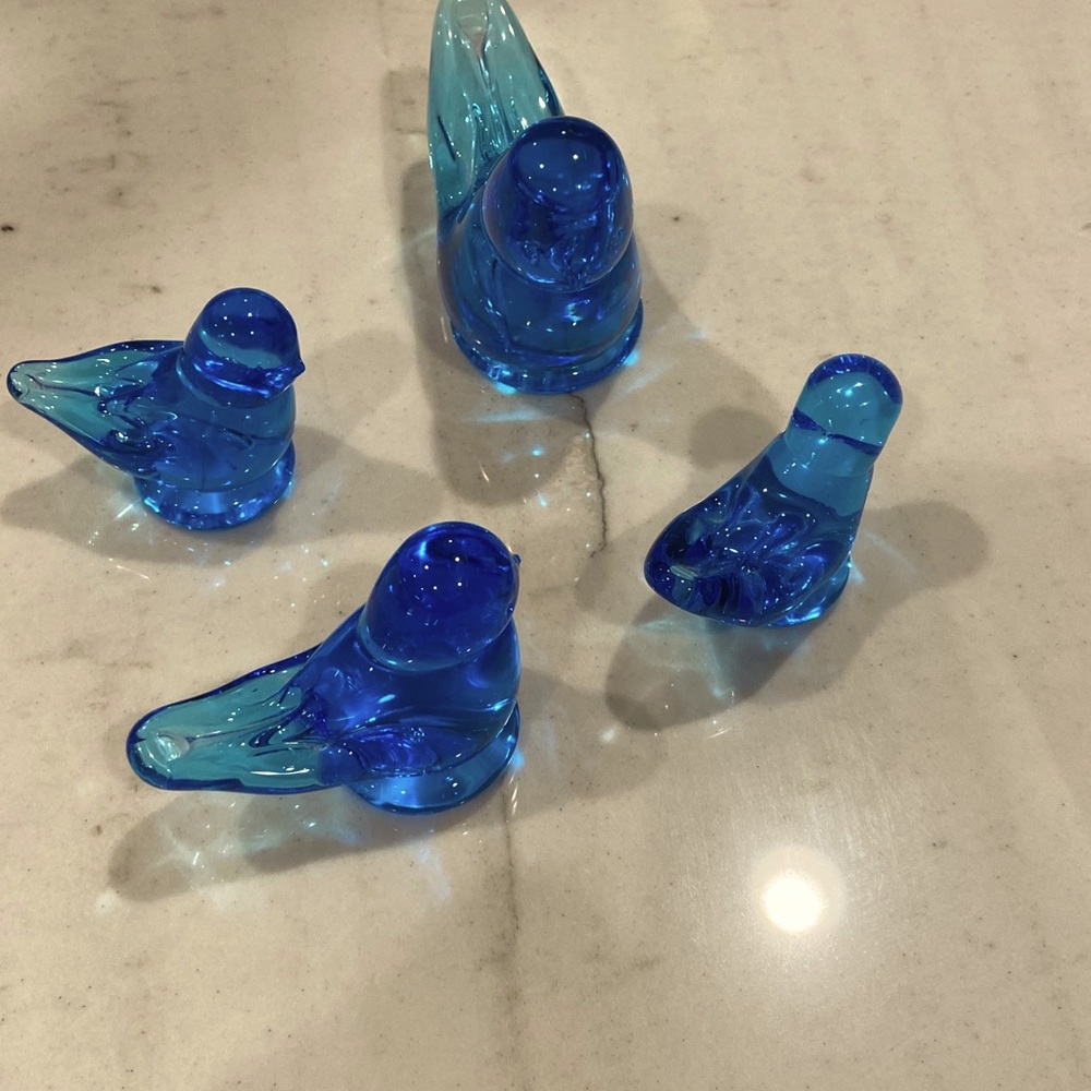 Vintage Ron Rey blue birds signed 1993